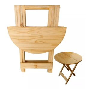 Mesa Plegable Redonda Natural: Comodidad y Funcionalidad en un Solo Diseño