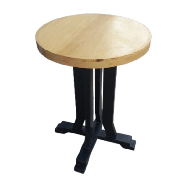 Mesa Modelo Pata de Marfil Circular de Color Natural y Nogal de Madera Capirona y Pino: Comodidad en un Solo Diseño - Imagen 2