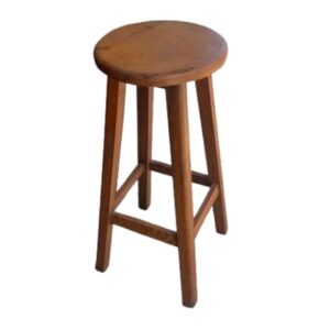 Banco Clásico Circular Natural Madera Huayruro: Diseño Auxiliar