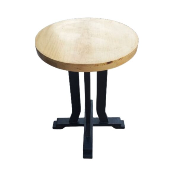 Mesa Modelo Pata de Marfil Circular de Color Natural y Nogal de Madera Capirona y Pino: Comodidad en un Solo Diseño - Imagen 3