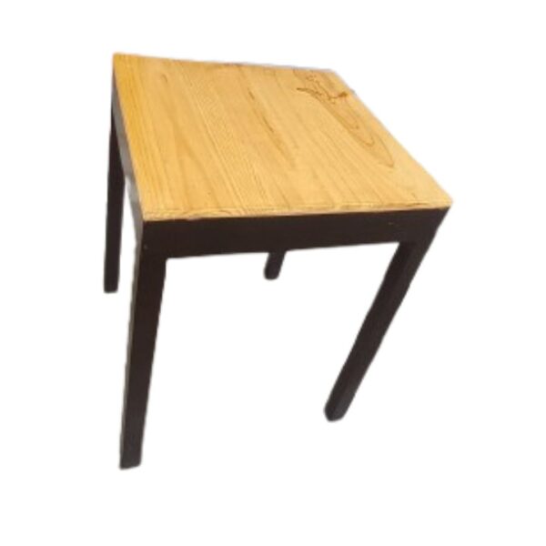 Mesa Modelo Sin Pestañas Cuadrada y Patas 3x2 de Color Natural y Nogal de Madera Capirona y Pino: Comodidad en un Solo Diseño - Imagen 2