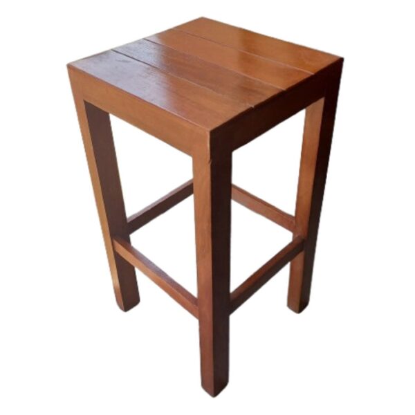 Banco Cuadrado Caramelo Madera Capirona: Diseño Auxiliar