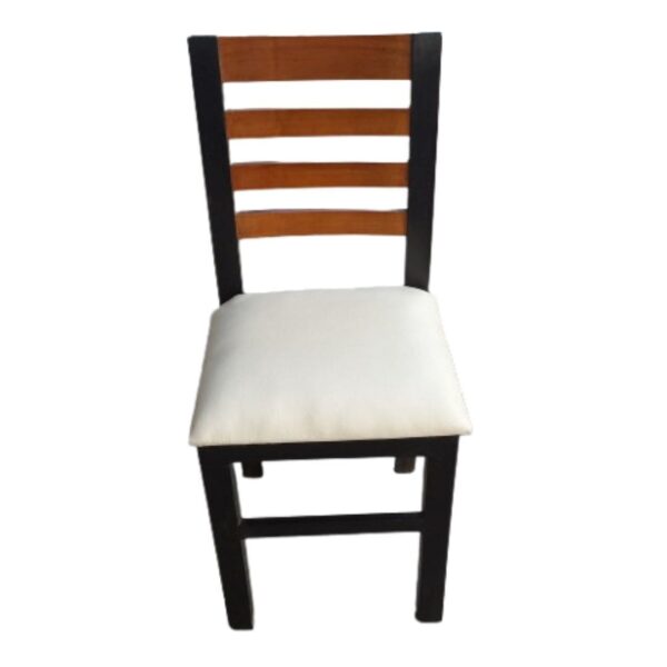 Silla Modelo Playera 4 C con asiento tapiz de Madera Capirona, Color Nogal y Caramelo: Diseño Auxiliar