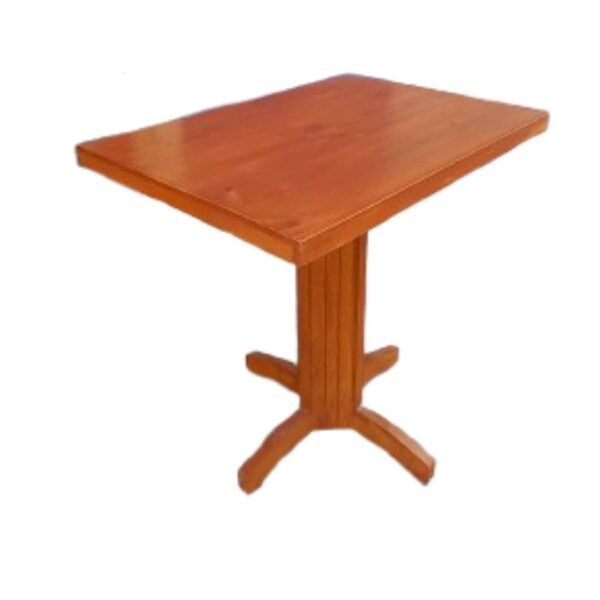 Mesa Modelo Pata de Gallo Rectangular de Color Caramelo de Madera Capirona y Pino: Comodidad en un Solo Diseño