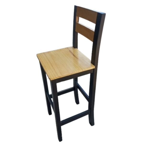 Banco Modelo Barra Playero de Madera Pino y Capirona en Color Natural y Nogal  con Asiento 1 Tabla: Diseño Auxiliar