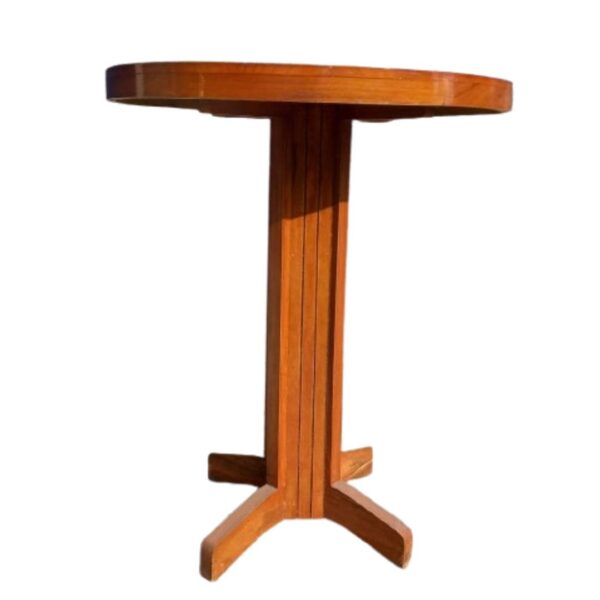 Mesa Modelo Pata de Gallo Circular de Color Caramelo de Madera Capirona y Pino: Comodidad en un Solo Diseño - Imagen 2