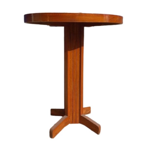 Mesa Modelo Pata de Gallo Circular de Color Caramelo de Madera Capirona y Pino: Comodidad en un Solo Diseño - Imagen 4